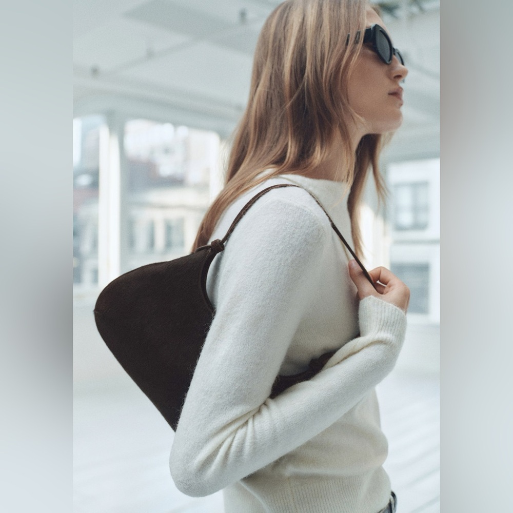 NWT Mango Cow Leather Shoulder Bag